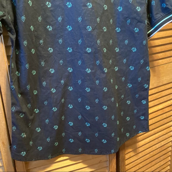 G-Net Black Slim Fitted Shirt w/Turquoise Prints - Picture 11 of 12